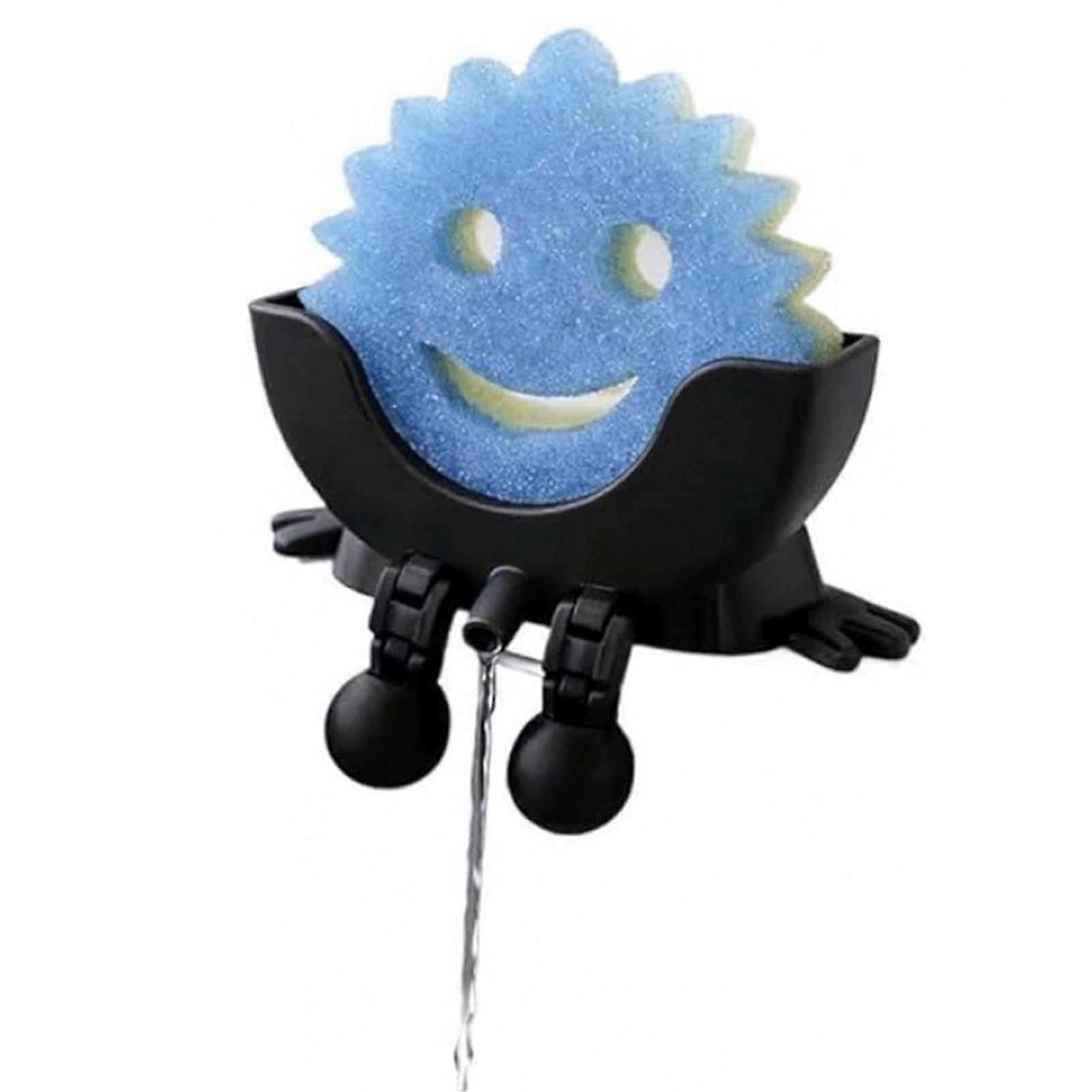 Kitchen Sink Sponge Stand with Drainage Function 3D Printed Holder for Scrubbing Tools Countertop Accessory