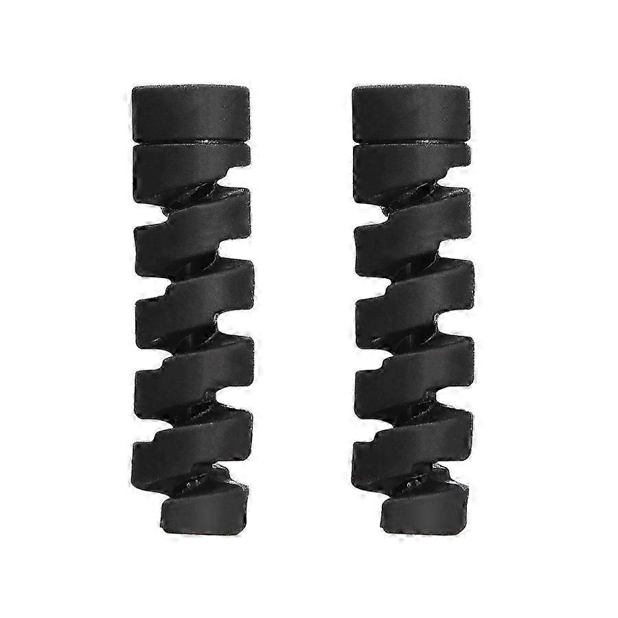 Spiral Data Line Protector, 2-Pack Silicone Cable Saver - Black-bj