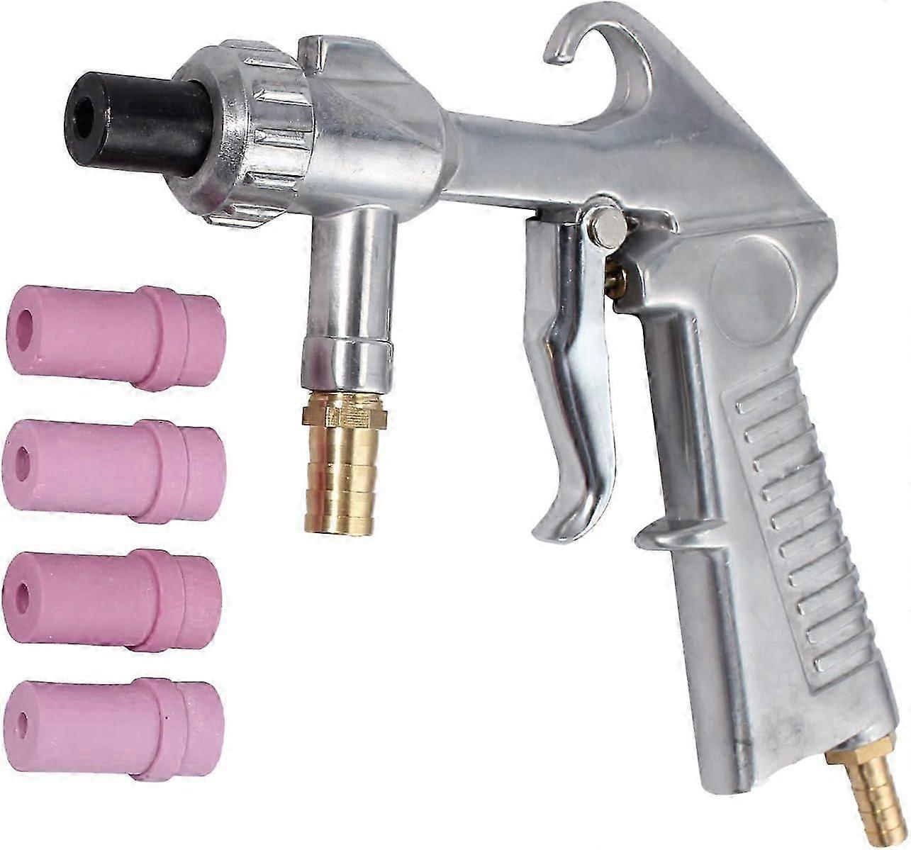 Sandblaster Gun Set with 4Pcs Ceramic Nozzles & Extra Iron Nozzle Tips