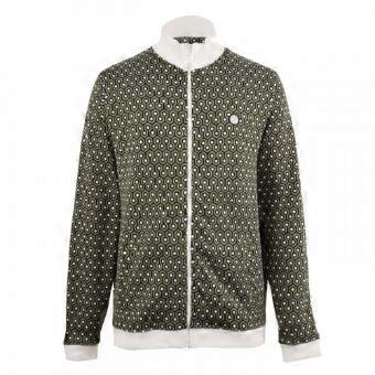 Pretty Green Mens Geometric Zip Neck Track Jacket