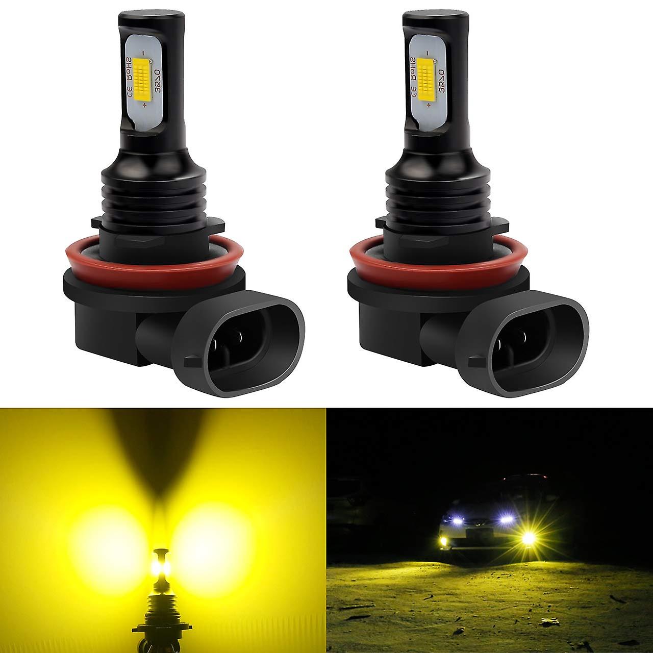 2400 Lumens Extremely Bright Latest H11 H8 H9 LED Fog Light Bulbs Only for DRL Daytime Running Light