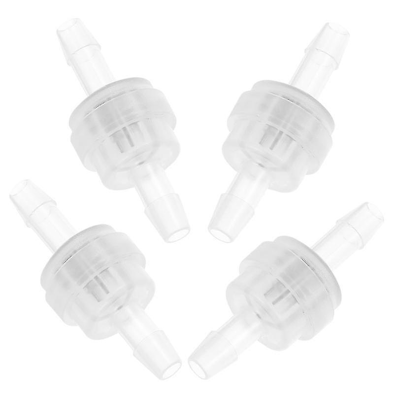 4.8X2.1cm Transparent Plumbing Valves 4pcs One-way Non-return Water Inline Fluids Check Valves For W