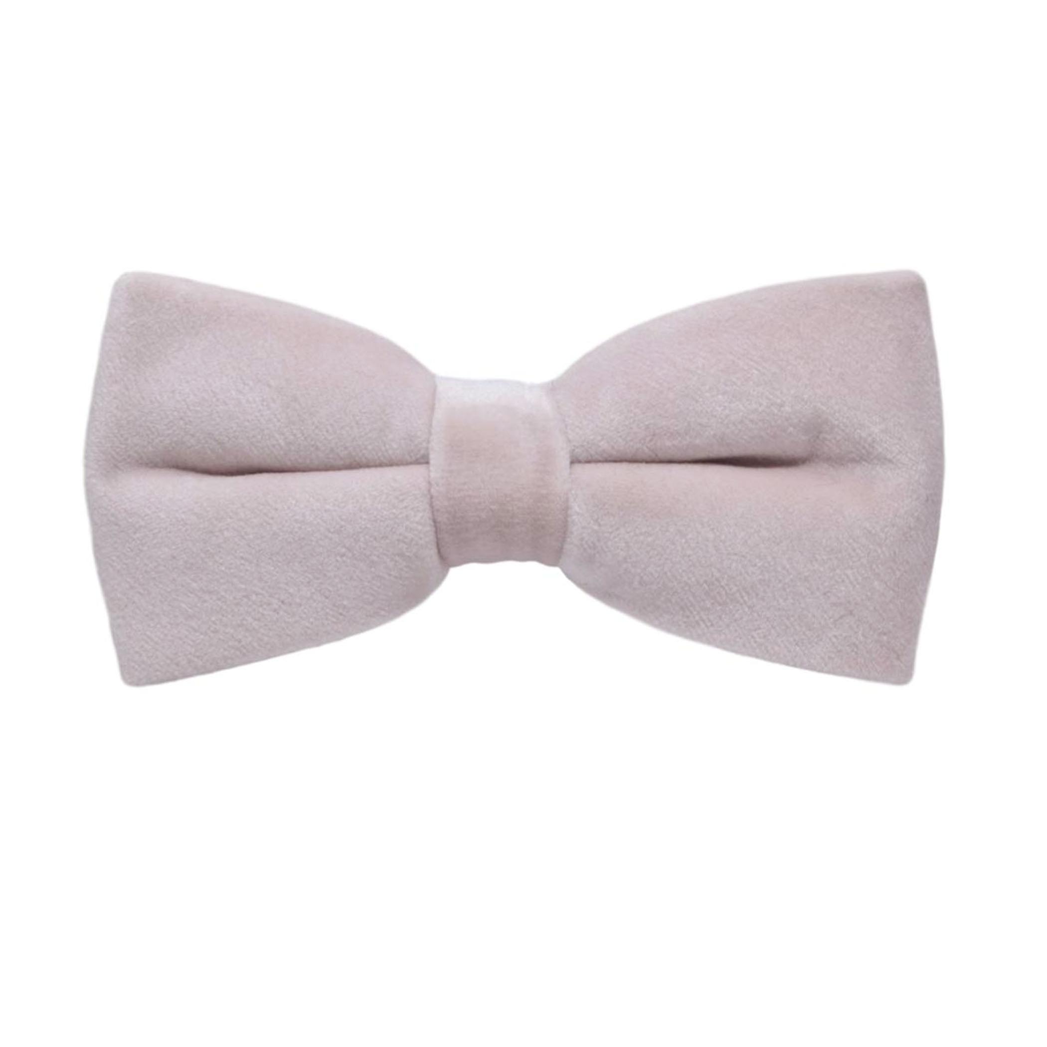 Dusky Pink Velvet Bow Tie