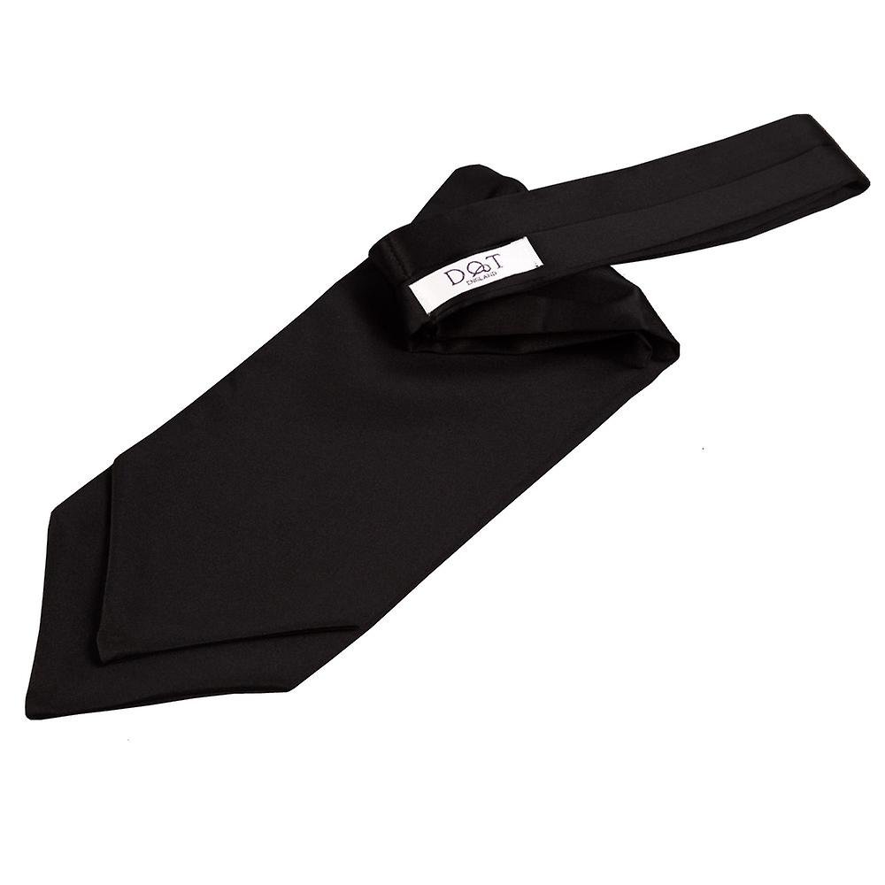 Black Plain Satin Self-Tie Wedding Cravat