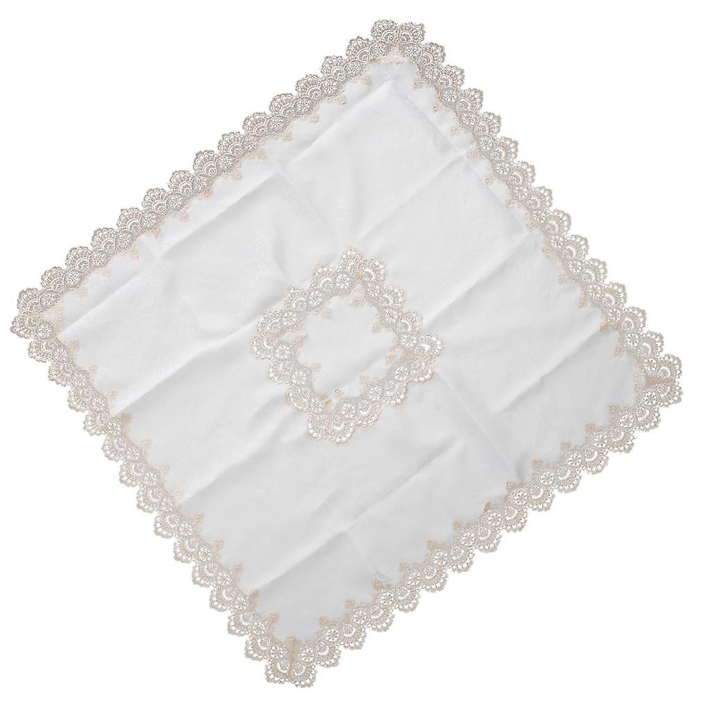 Multi-Purpose Lace Tablecloth Dinner Picnic Table Cloth white 130X130cm