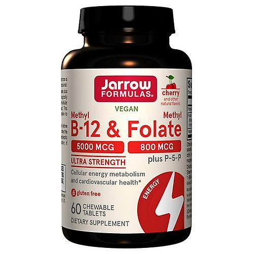 Jarrow Formulas Methyl B-12 & Methyl Folate, Cherry 60 Lozenges (Pack of 1)