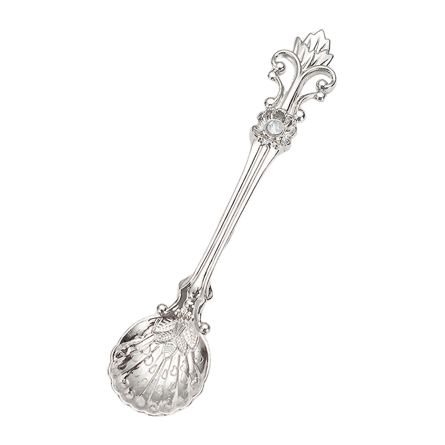 Coffee Spoon Retro Style Multi-use Zinc Alloy Wide Application Non-stick Coffee Spoon for Desserts