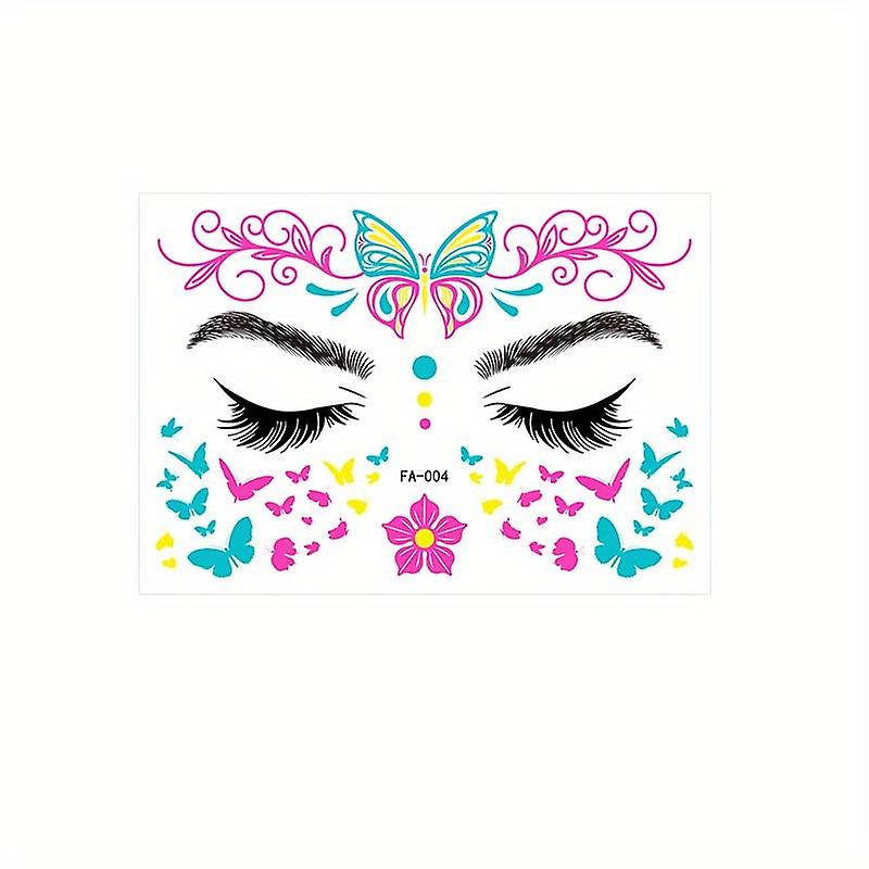 Glow-in-the-dark Face Stickers Festive Tattoos Masquerade Neon Stickers Halloween Fluorescent Stickers