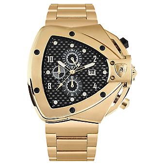 Sp horizontal Men's Analog Quartz watch with gold plated stainless steel bracelet T20SH-B-B