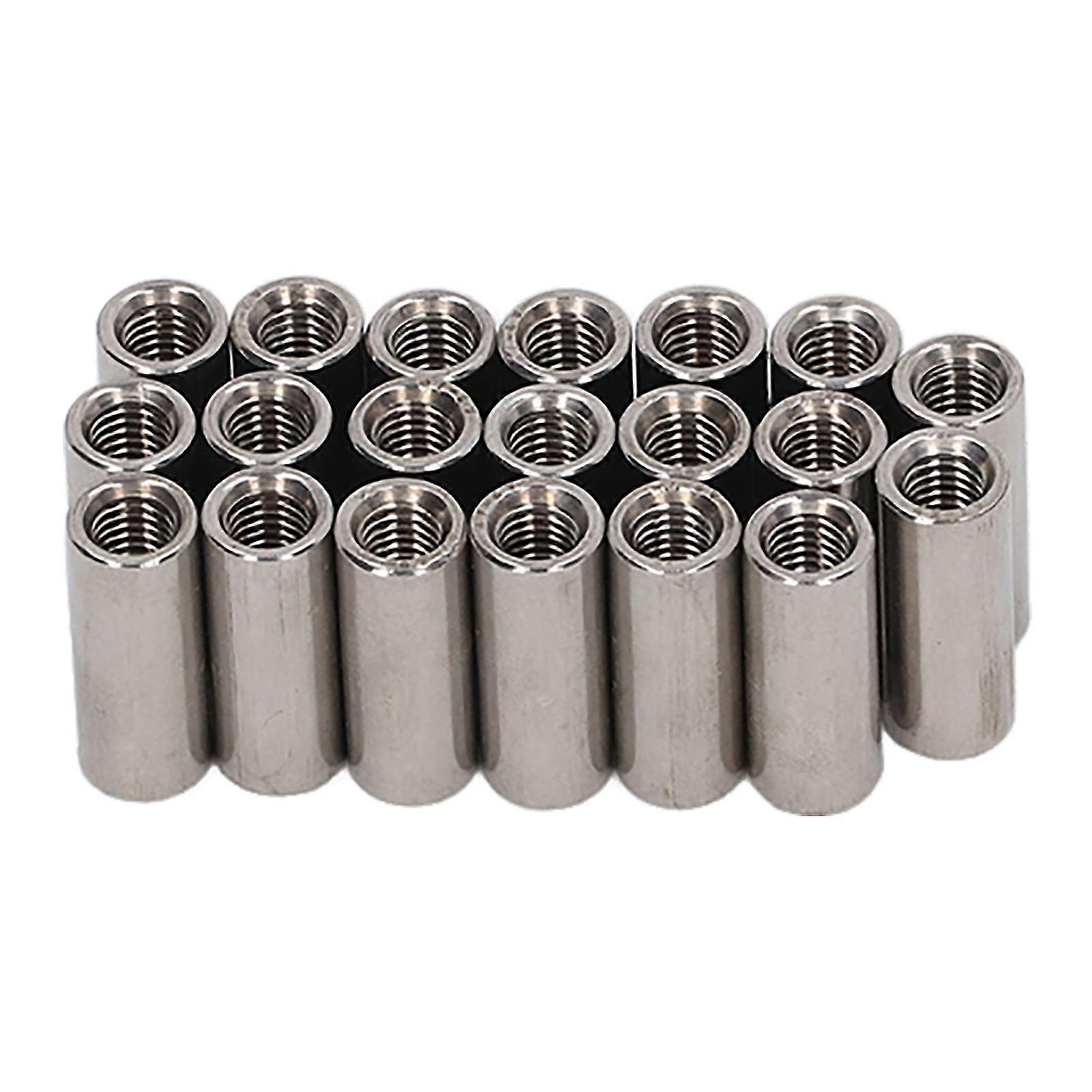Ouitble Round Coupling Nut Stainless Steel M5 Round Rod Connector Nut, 20Pcs Female Thread Coupling Nut for Connection