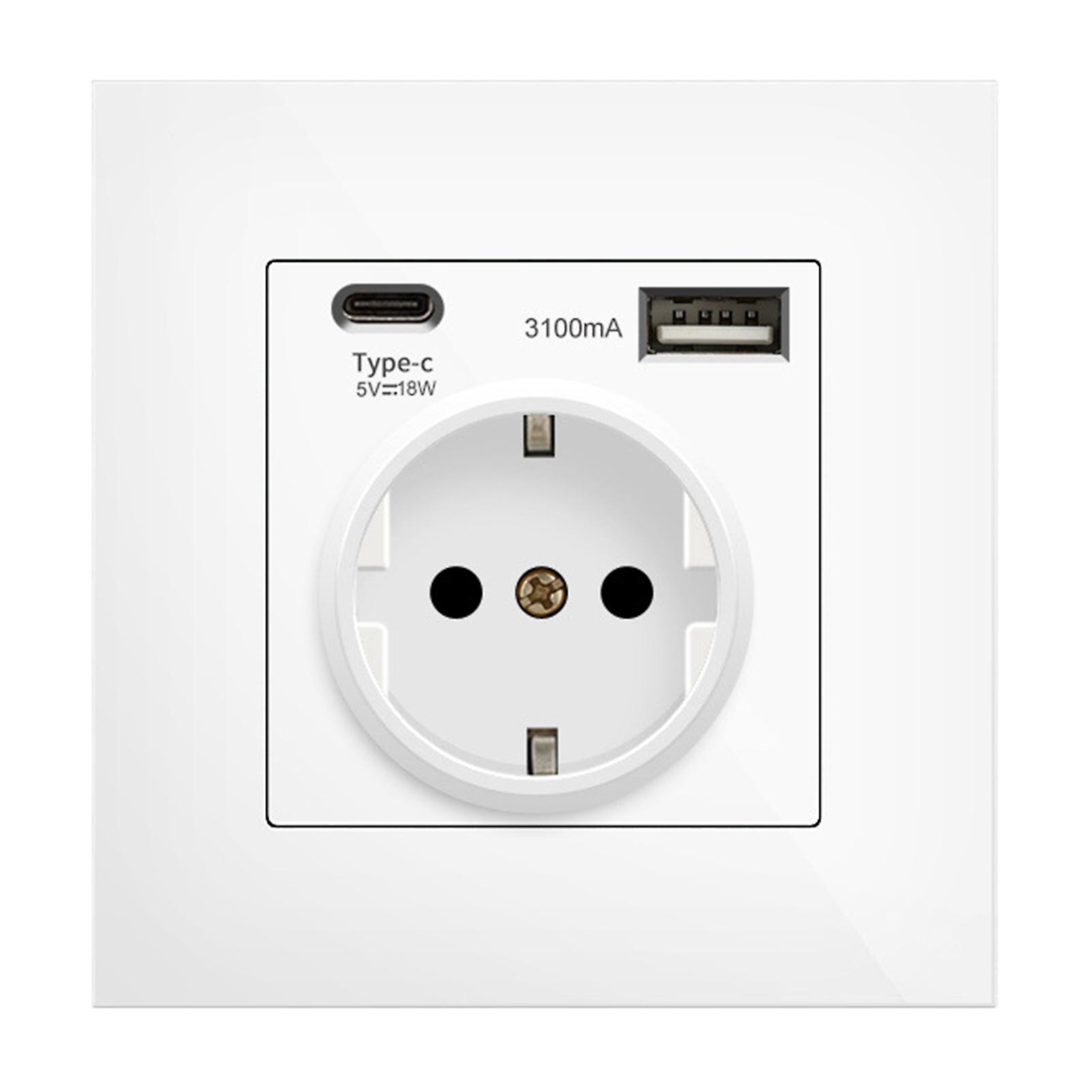 Germans Single Socket with USB And Type C Interface Easy Installation Wall Socket for Living Room