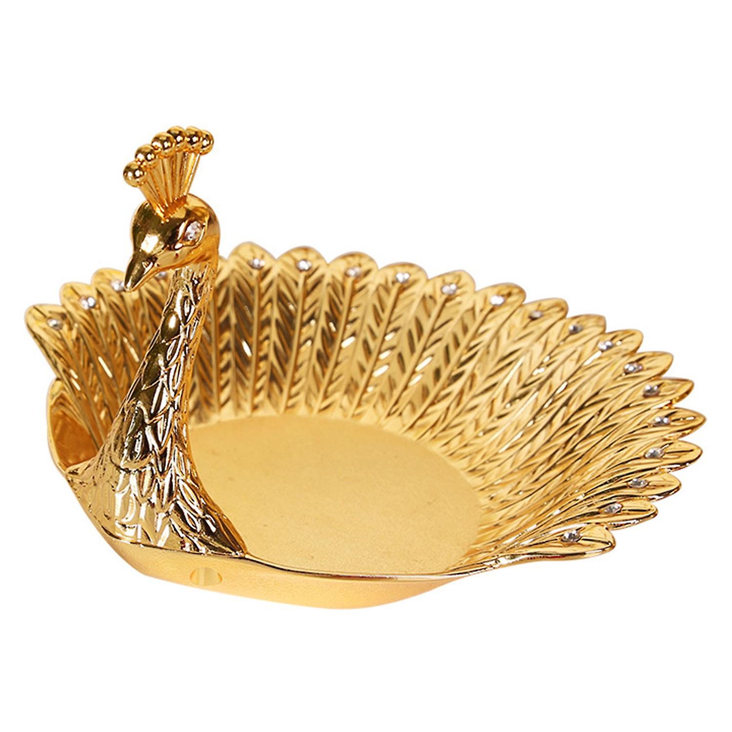 Obstteller Pfauenform Weit verbreitete Zinklegierung Keks Süßigkeiten Eitelkeit Aufbewahrung Serviertablett Home Suppl