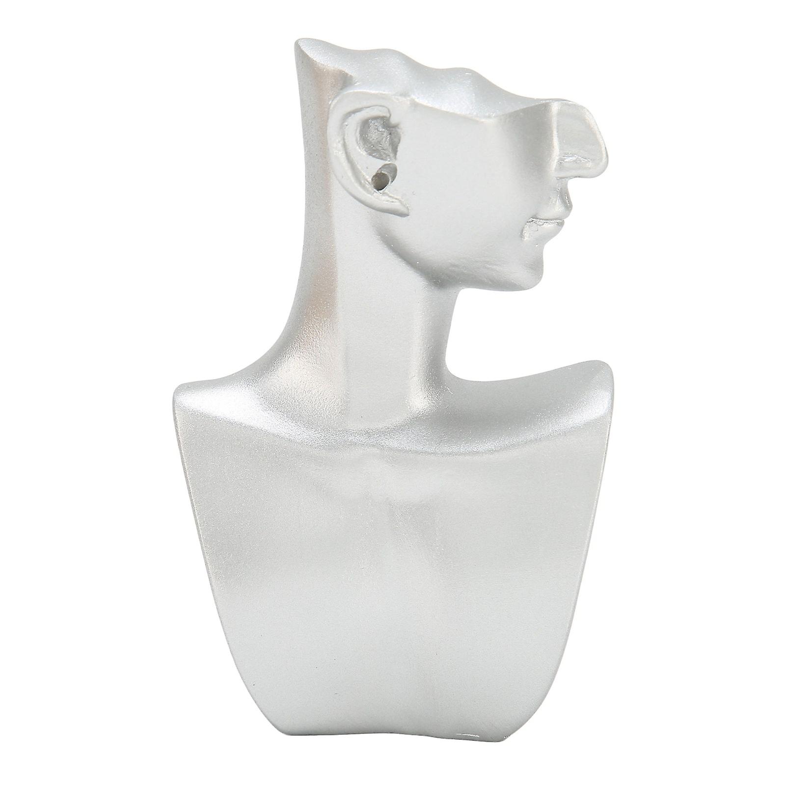 Mannequin Earring Display Stand Resin Mannequin Earring Organizer Silver for Pendant Ring S Sliver