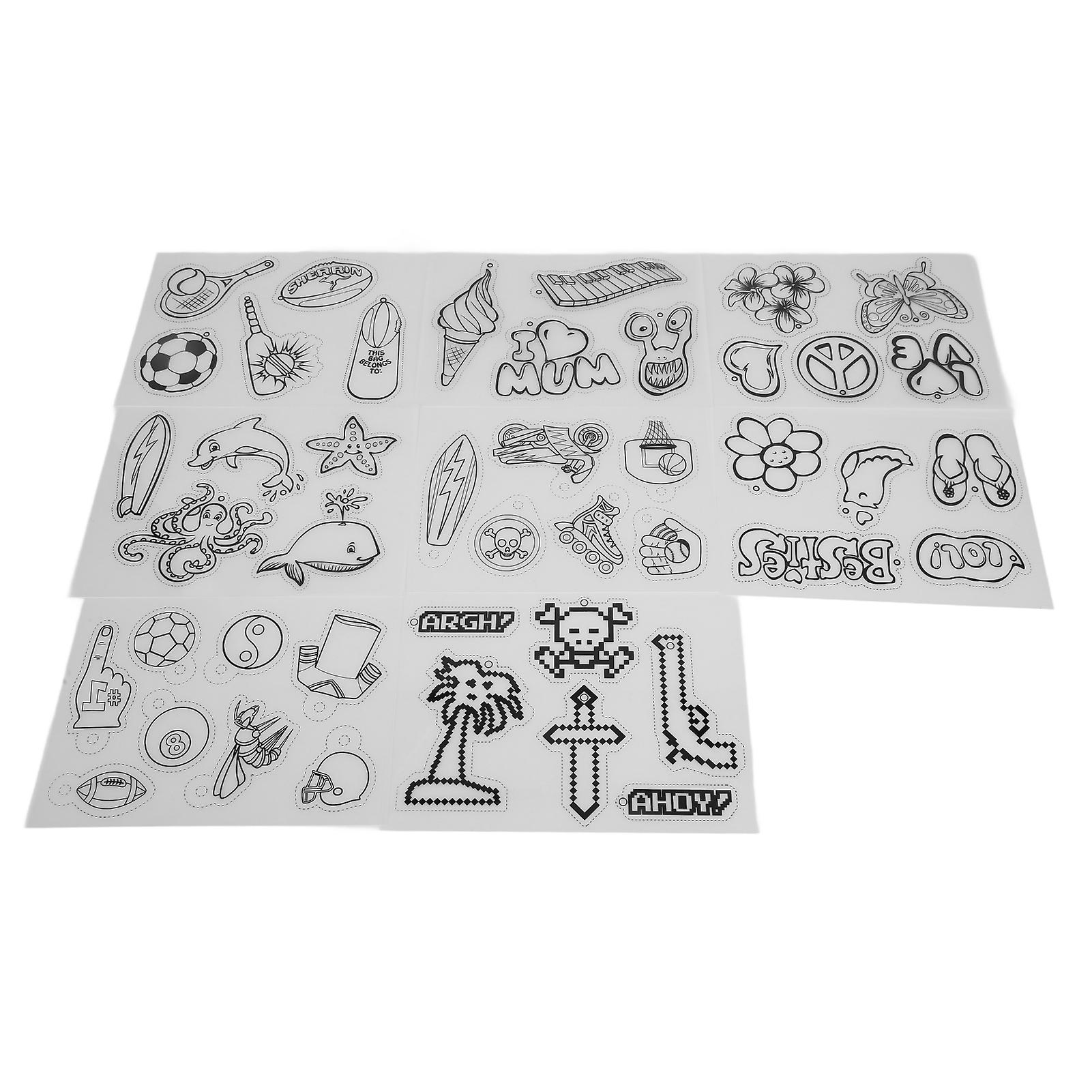 8Pcs BOPS Shrinky Dink Sheets Semitransparent Patterns for DIY