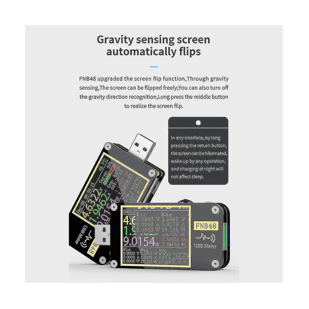 Fnb48s Usb Digital Voltage Current Measuring Instrument Multi-function Fast Charging Tester Tool Q <br>