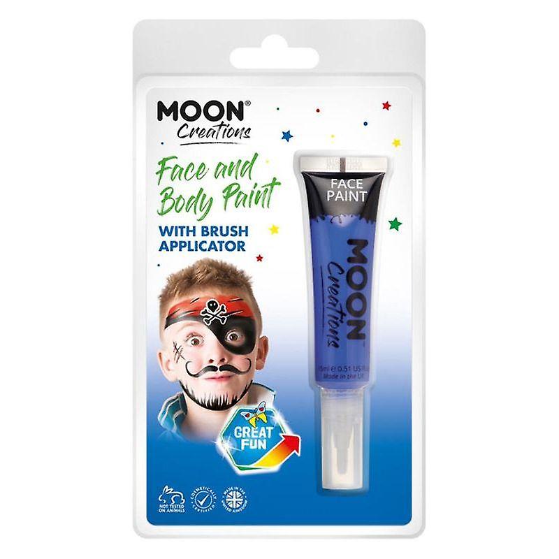 Moon Creations Face & Body Paints With Brush Applicator, 15ml Clamshell C01839