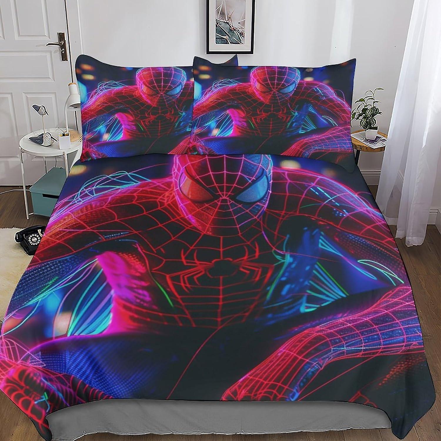 DSJackson Cool Spider Man Premium Duvet Cover Set with Hidden Zipper Closure - Microfiber Movies Bedding Set with 3D Print And Pillowcases - Perfect f