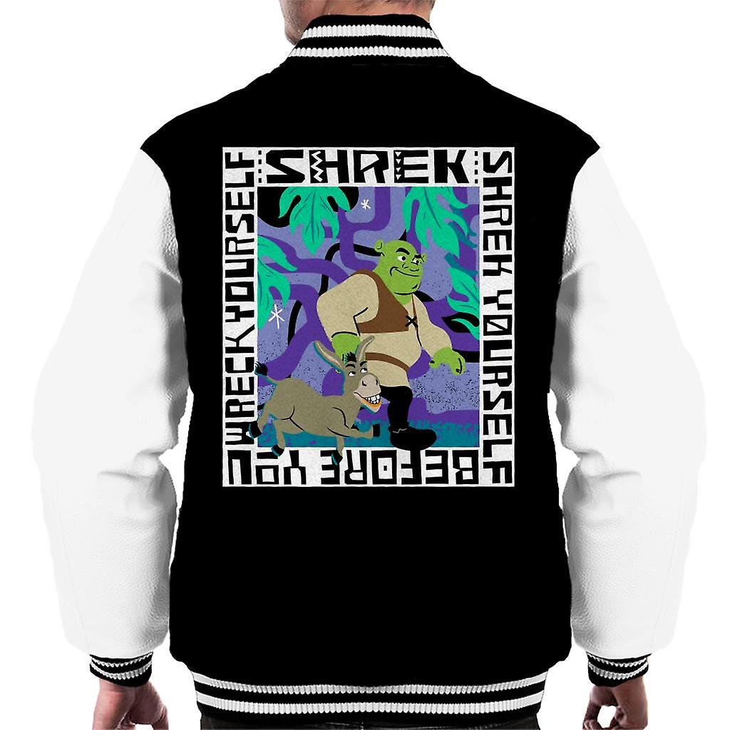 Shrek And Donkey Walking Together Men's Varsity Jacket