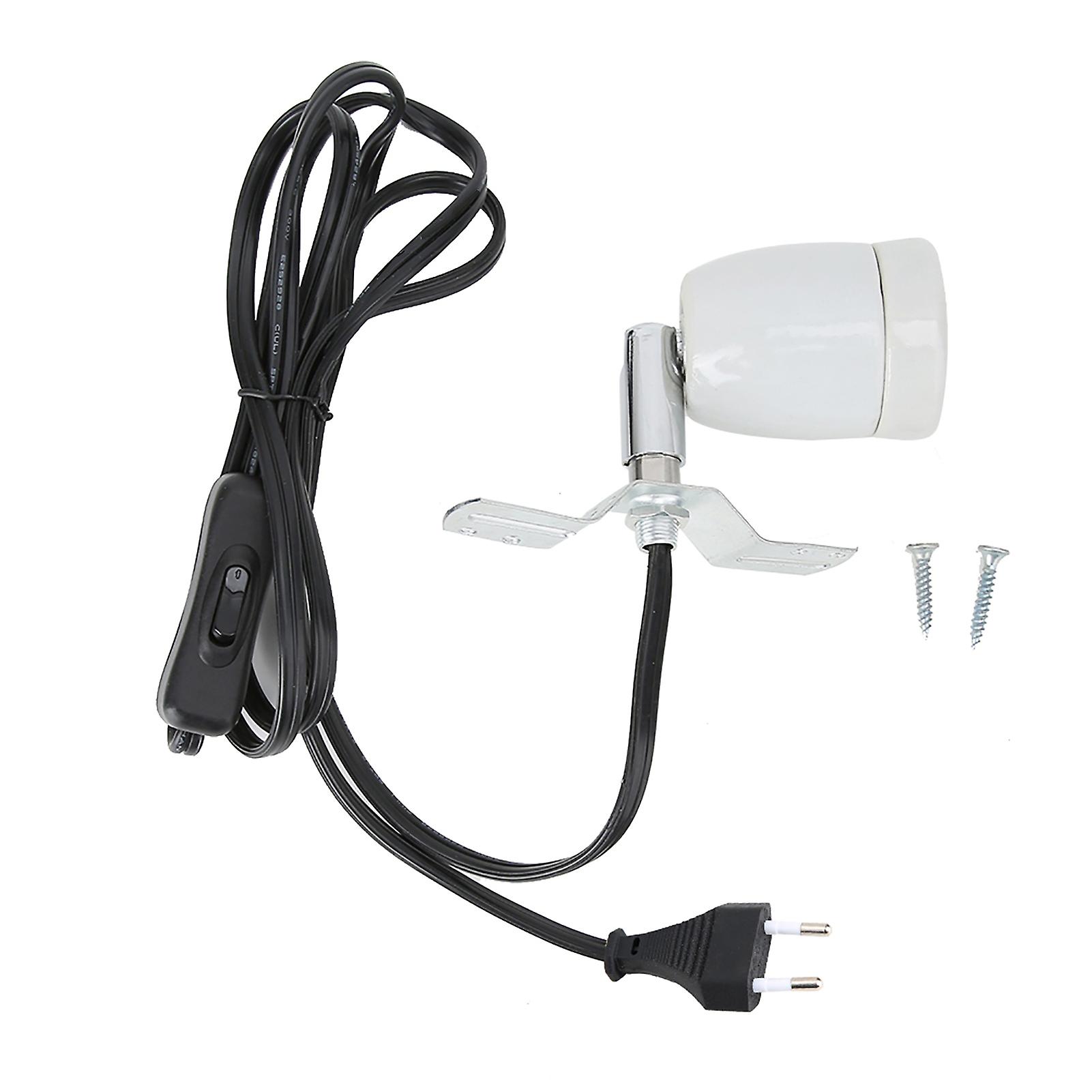 E27 Rotatable Reptile Pet Clip Heat Lamp Bulb Base Socket Holder 300W 110-240V EU Plug