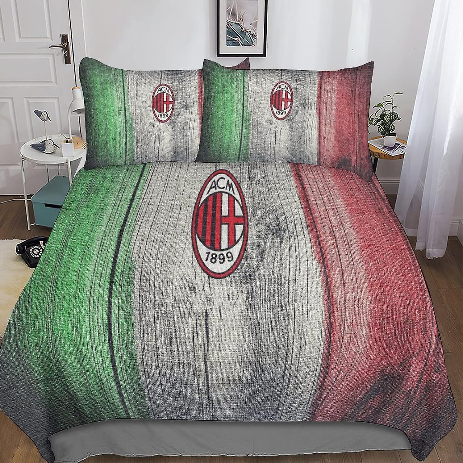 HOUKIG A.C. Milan Collection Bedding Sets Patterned Soft Anti-fade Breathable 3D Printing Super Club Duvet Cover Set Fashionable Design, Suitable for