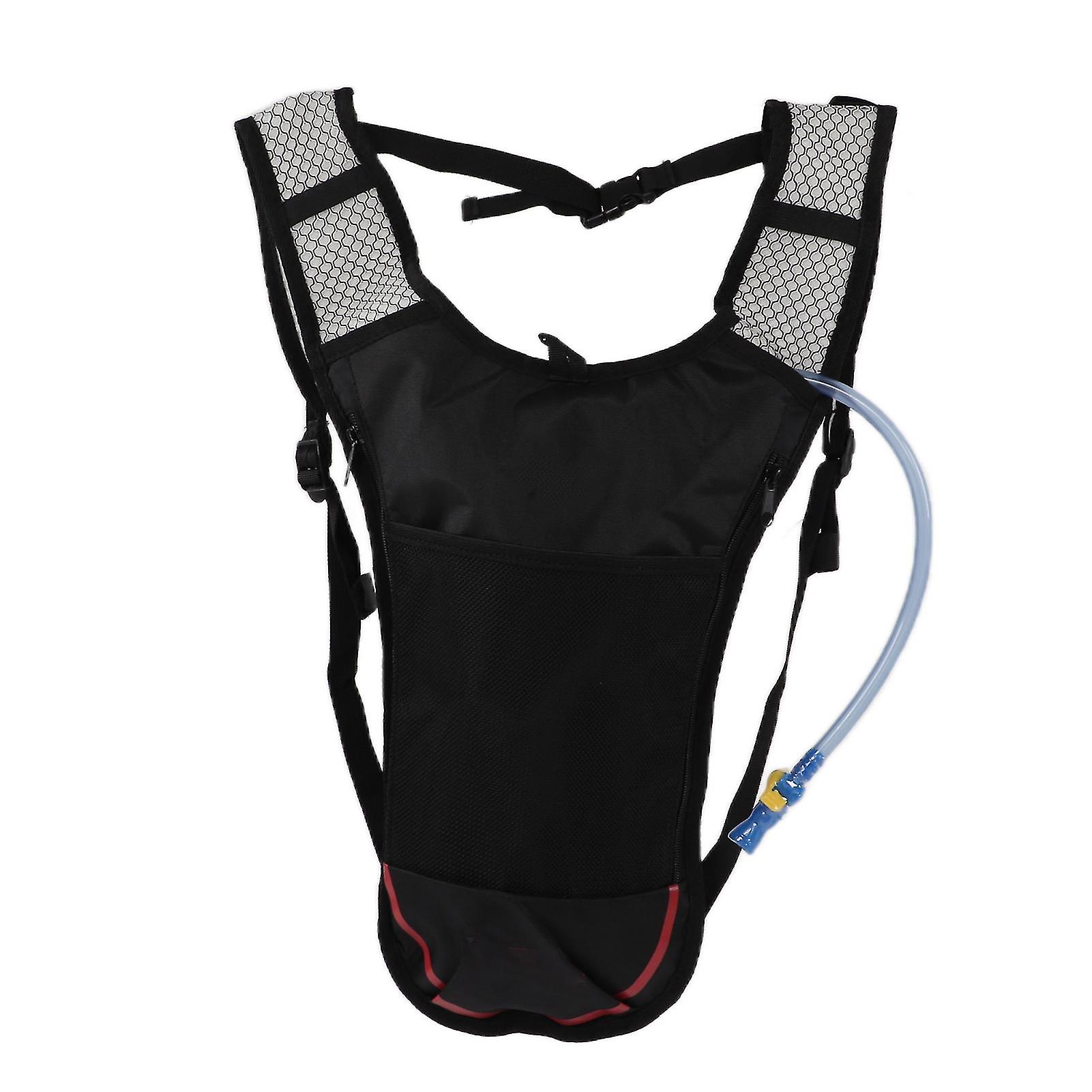 Lightweight Hydration Pack with 2L Water Bag Straw for Running, Hiking, and Cycling - Red