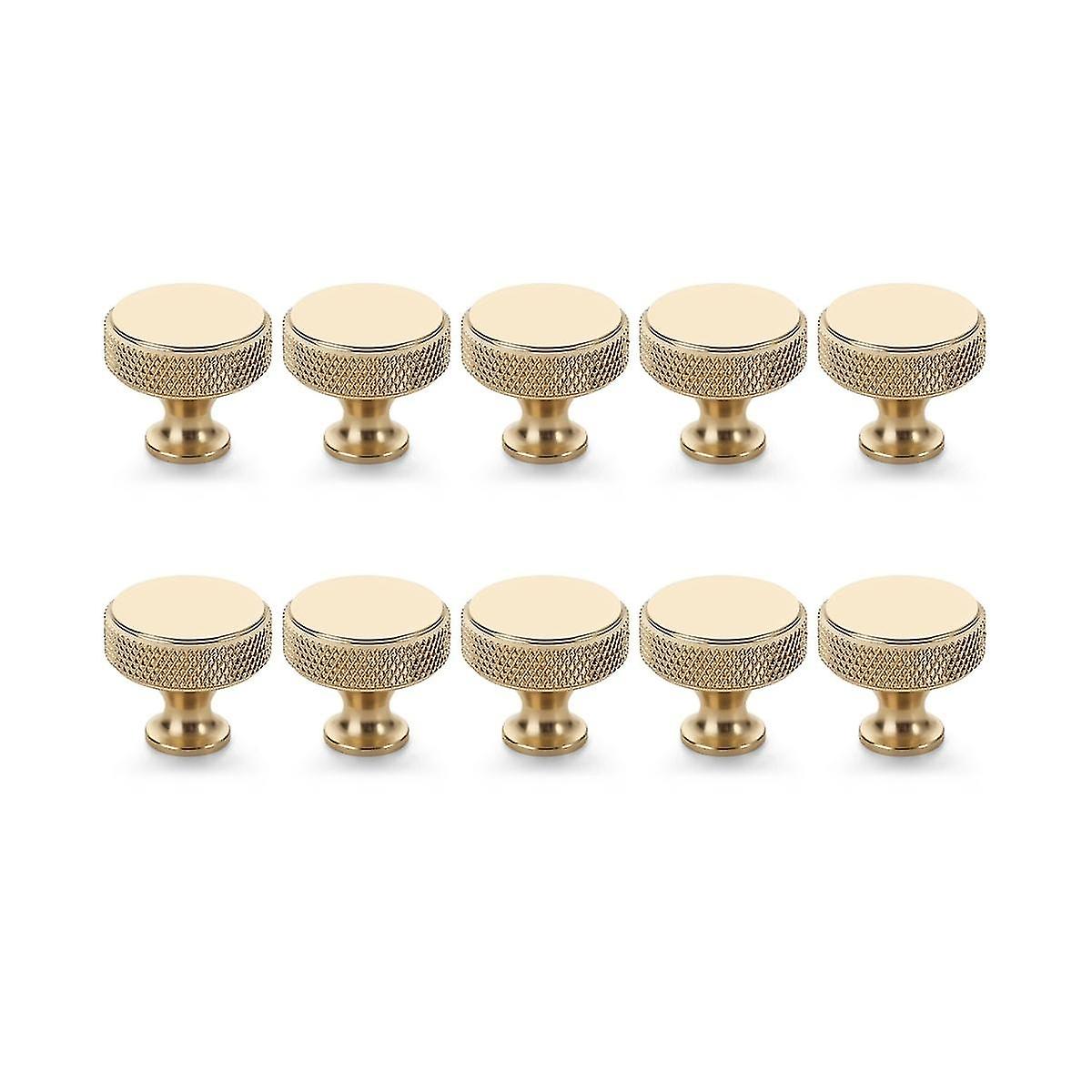 10 Pack Champagne Bronze Knurled Cabinet Knobs Round Kitchen Cabinet Pulls For Drawer Dresser, Cupb