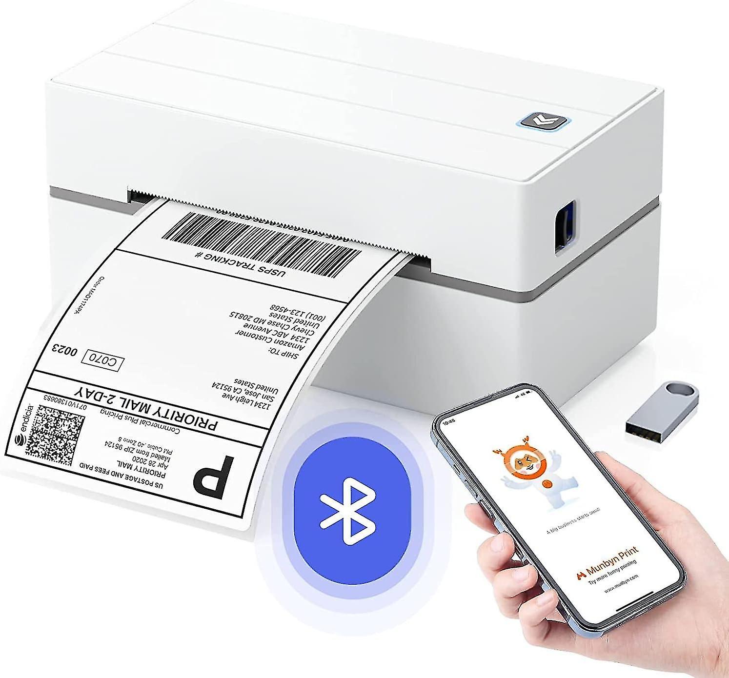 Bluetooth Thermal Shipping Label Printer, 4x6 Wireless Label Printer for Shipping Packages Small Bus
