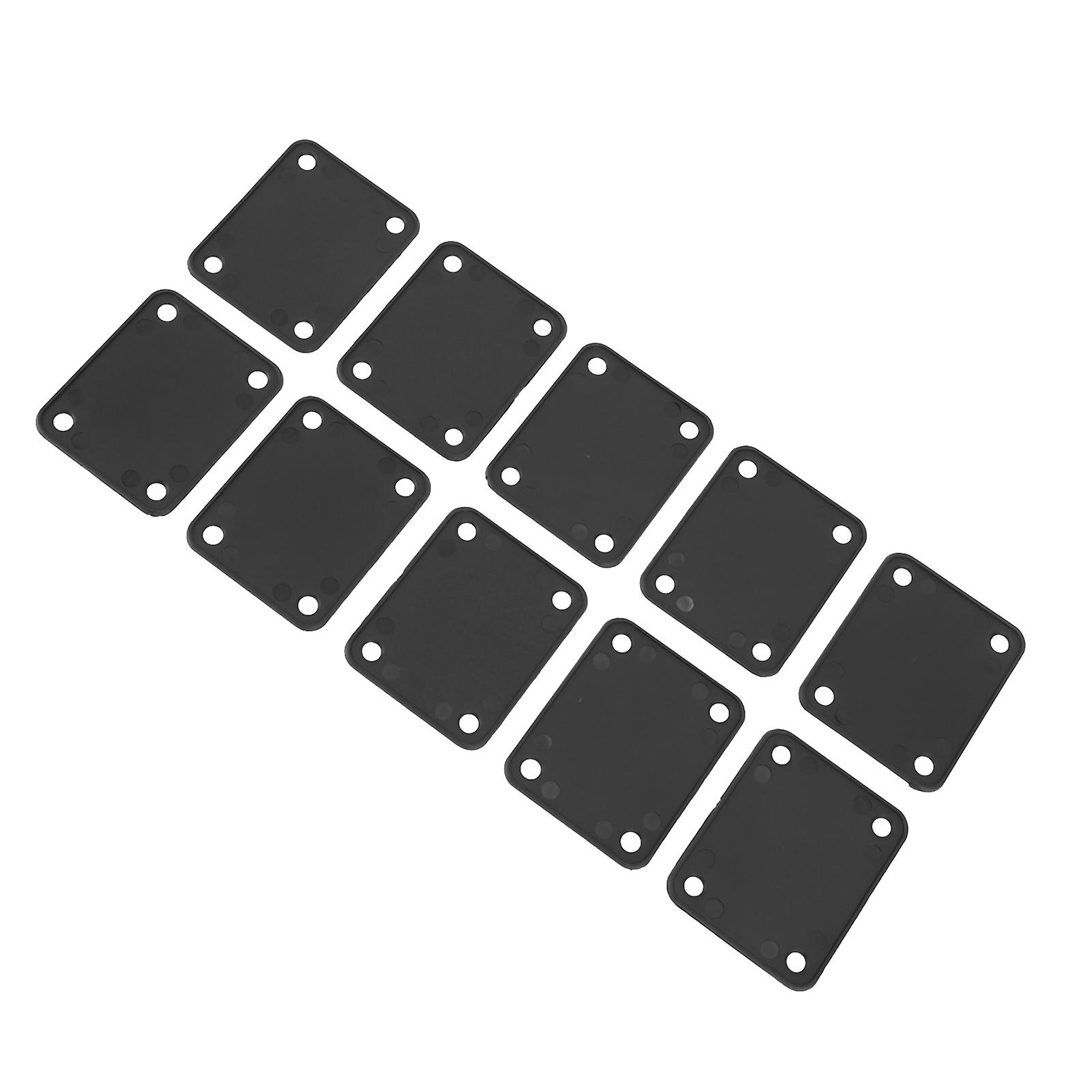 10 قطع الغيتار الكهربائي العنق أسود اللون البلاستيك الغيتار الرقبة المشتركة ربط تعزيز لوحة 