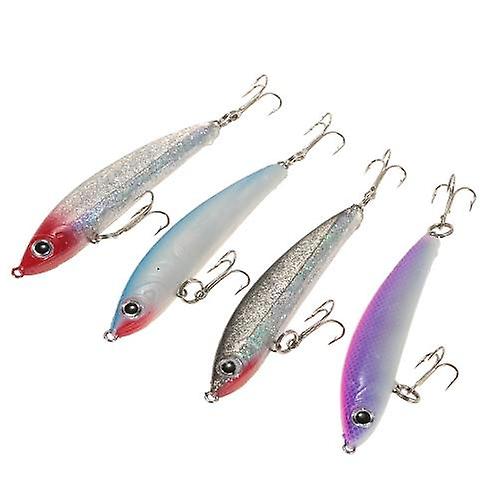 4pcs 85mm/14g עיניים 3D עמיד פיתיון ארוך הליהוק לפתות פיתיון מלאכותי מציאותי עם שני ווים טרבל