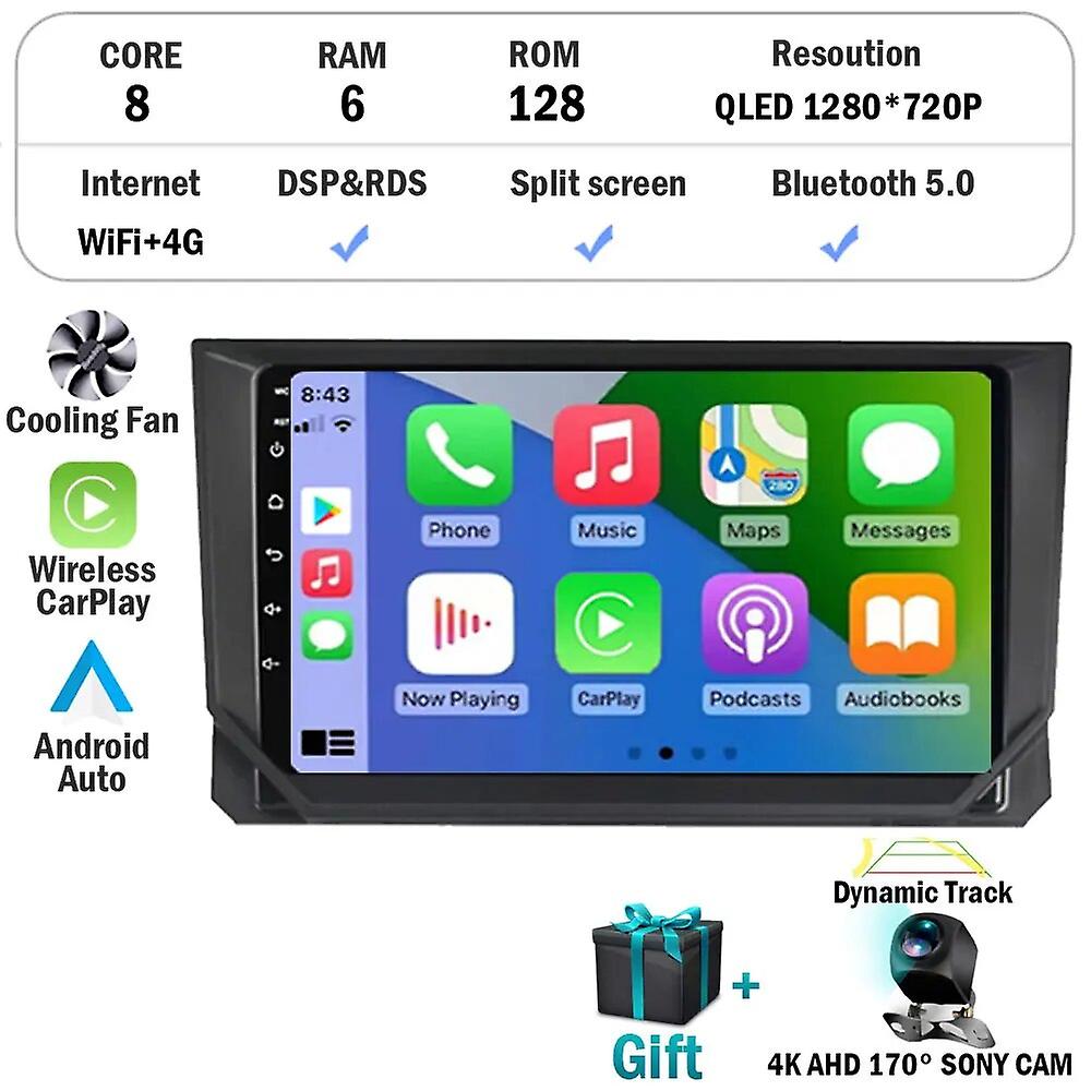 4G Android 13 Car GPS Navigation Multimedia Player for Seat Ibiza 2017 2018 2019 2020 التحكم الصوتي Carplay Auto Rds Wifi Dsp Bt