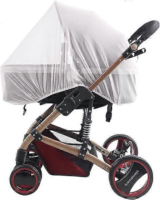 Mosquito net (white) for baby strollers - insect net, machine washabl