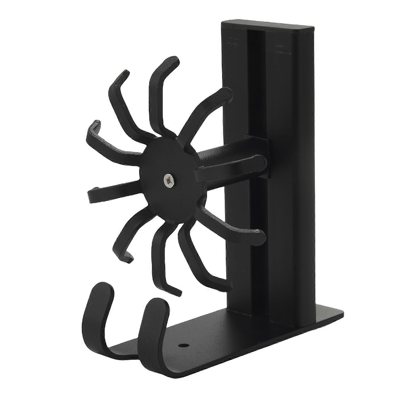 Kitchen Utensil Rack Wall Mounted, Pots and Pans Hanging Rack, Sliding Rail Rotating Pot Rack with 10 Removable Hooks