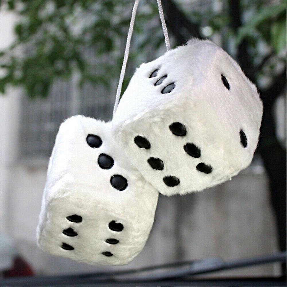 Car Pendant Hanging Plush Dice Craps Automobiles Rear View Mirror Hanging Decoration