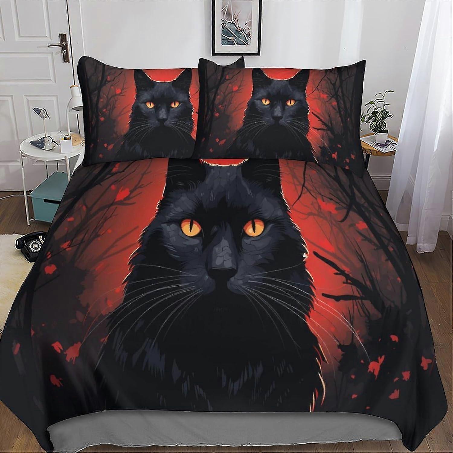 مجموعة الفراش للحياة البرية D غطاء لحاف زخرفة القط الناعم ستوكات جونيور كومفورت غطاء مجموعة الفراش مع سحاب للبالغين والأطفال 135 *