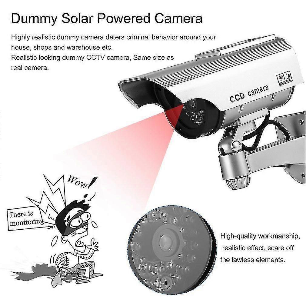 Dummy Solar Powered Camera Fake Camera Flashing Led Red Light Camera Monitor