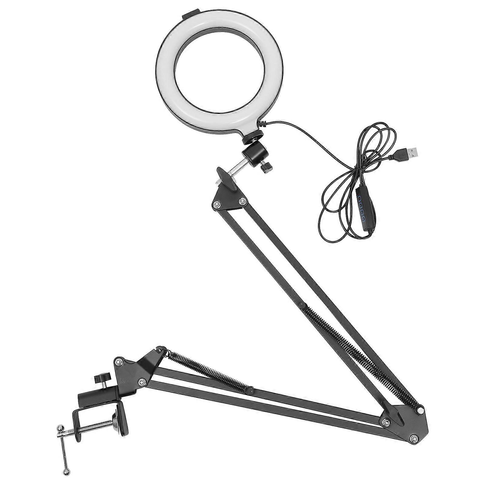 Desk Mount Stand Ring Light Adjustable Ring Light with Stand for Live Streaming Recording