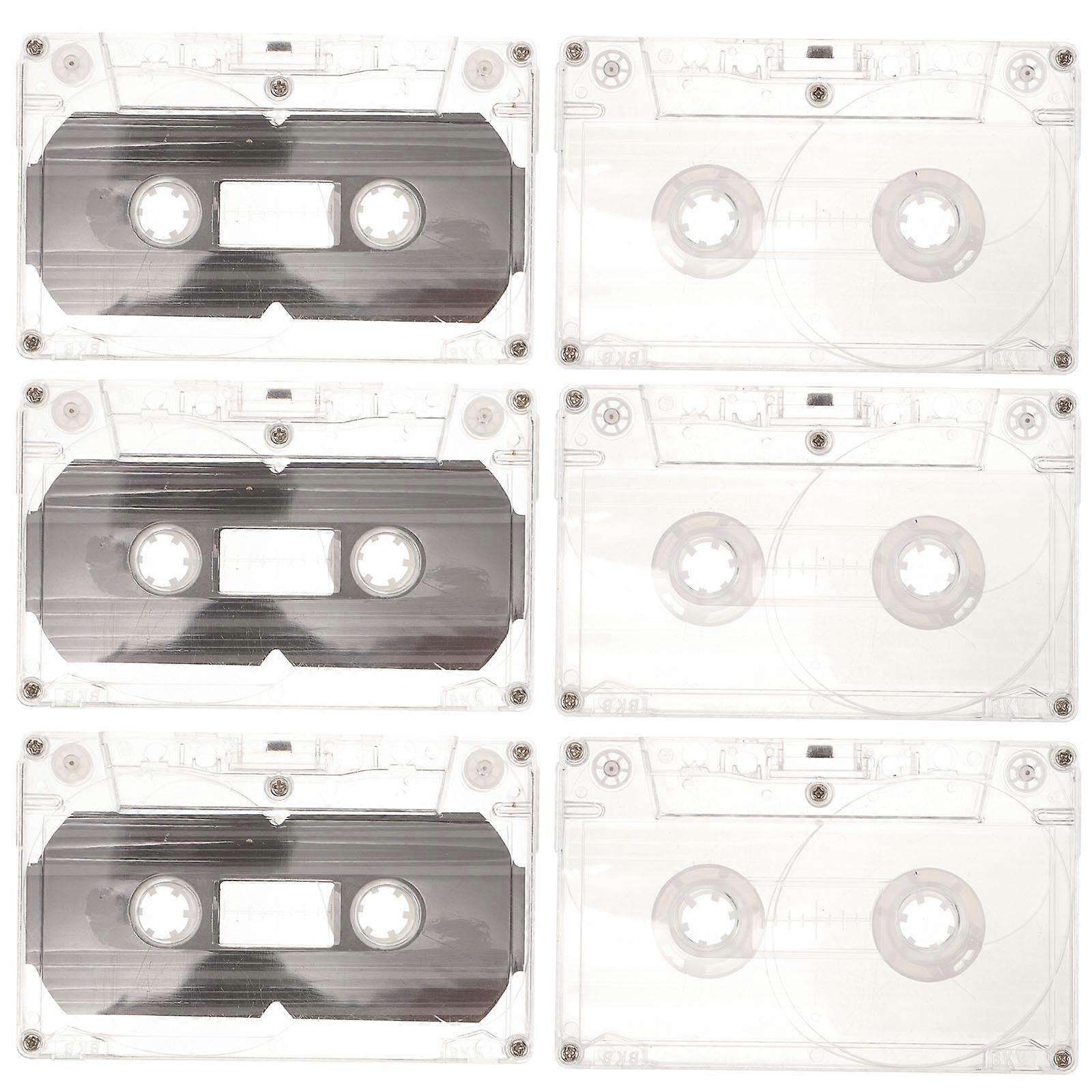 6pcs Empty Cassette Tape DIY Cassette Material Decorative Blank Cassette Handcraft Decoration