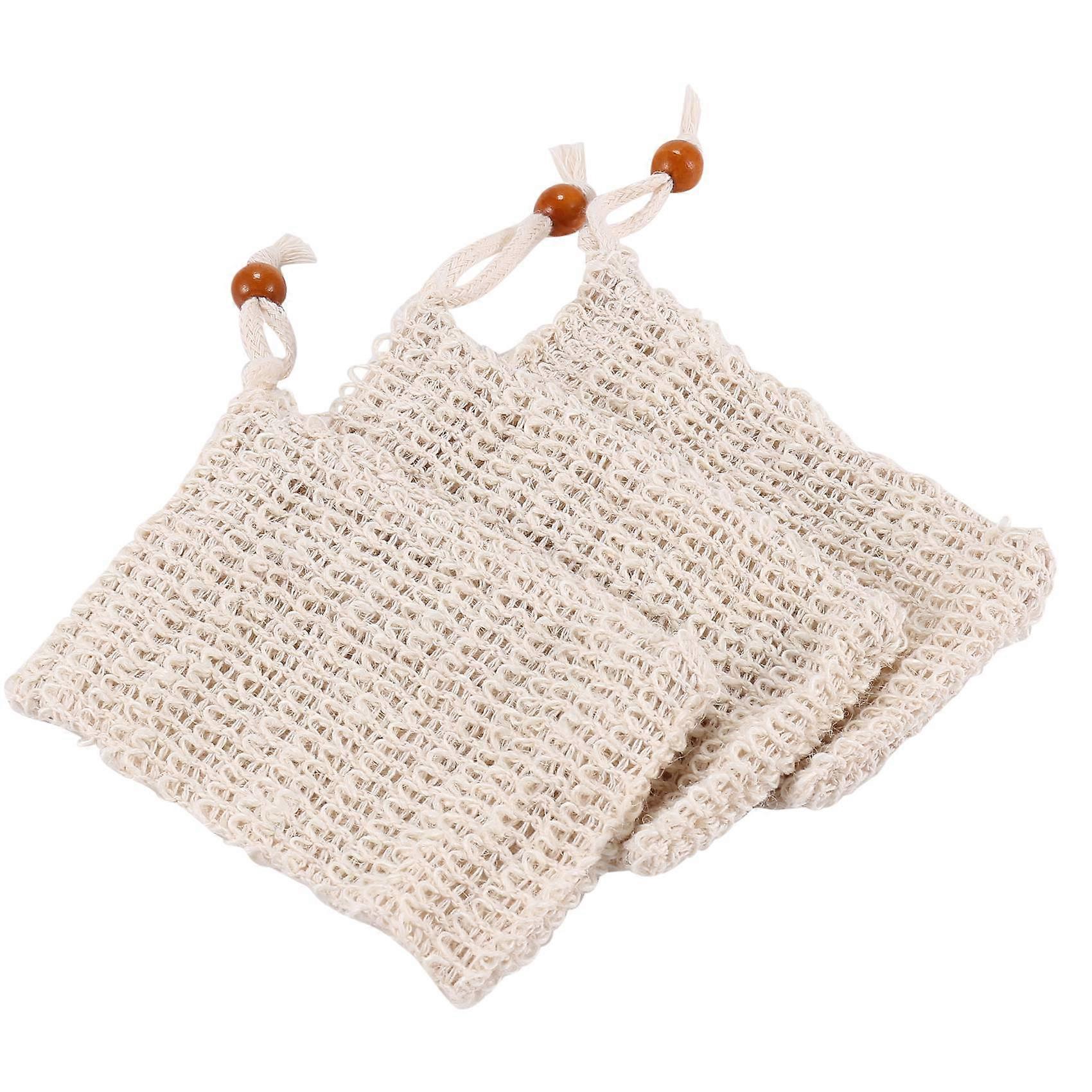 Shower Bath Sisal Soap Bag Natural Sisal Soap Bag Exfoliating Soap Saver Pouch Holder 20Pcs