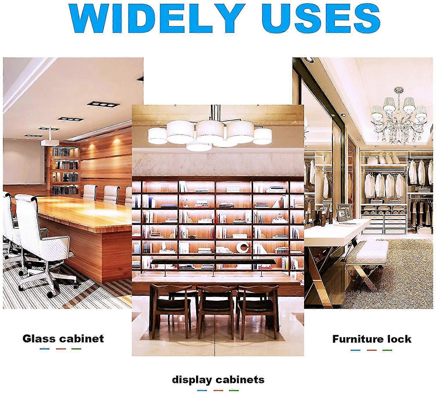 テラリウムディスプレイキャビネットスライドガラスドアロック、スライドガラスドアラッチ、カムロック、メールボックス引き出し食器棚ロック、亜鉛合金(キー付き)