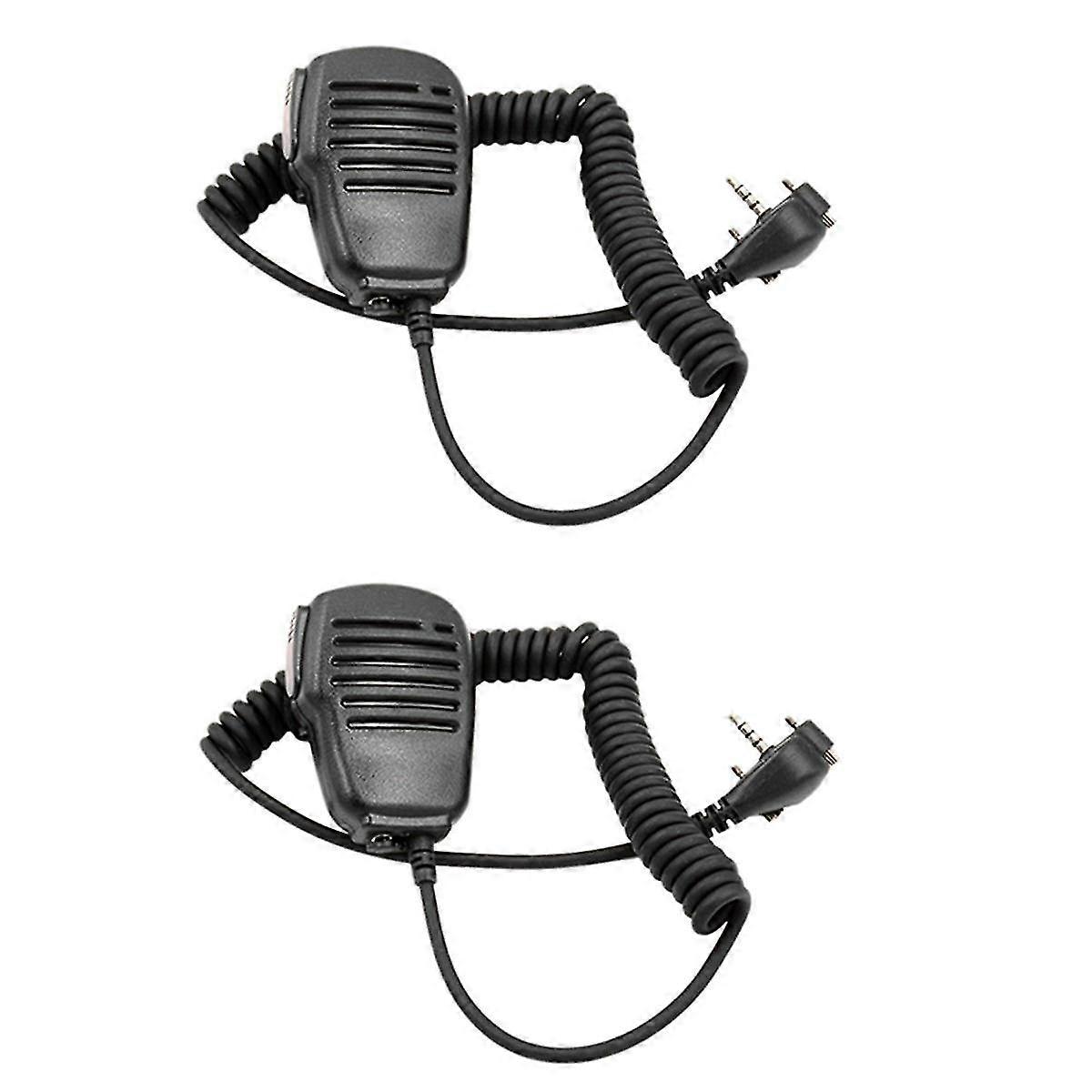 2X Shoulder Speaker Microphone Hand Mic with PTT for Standard Portable Two-Way Radio VX-231 EVX-531