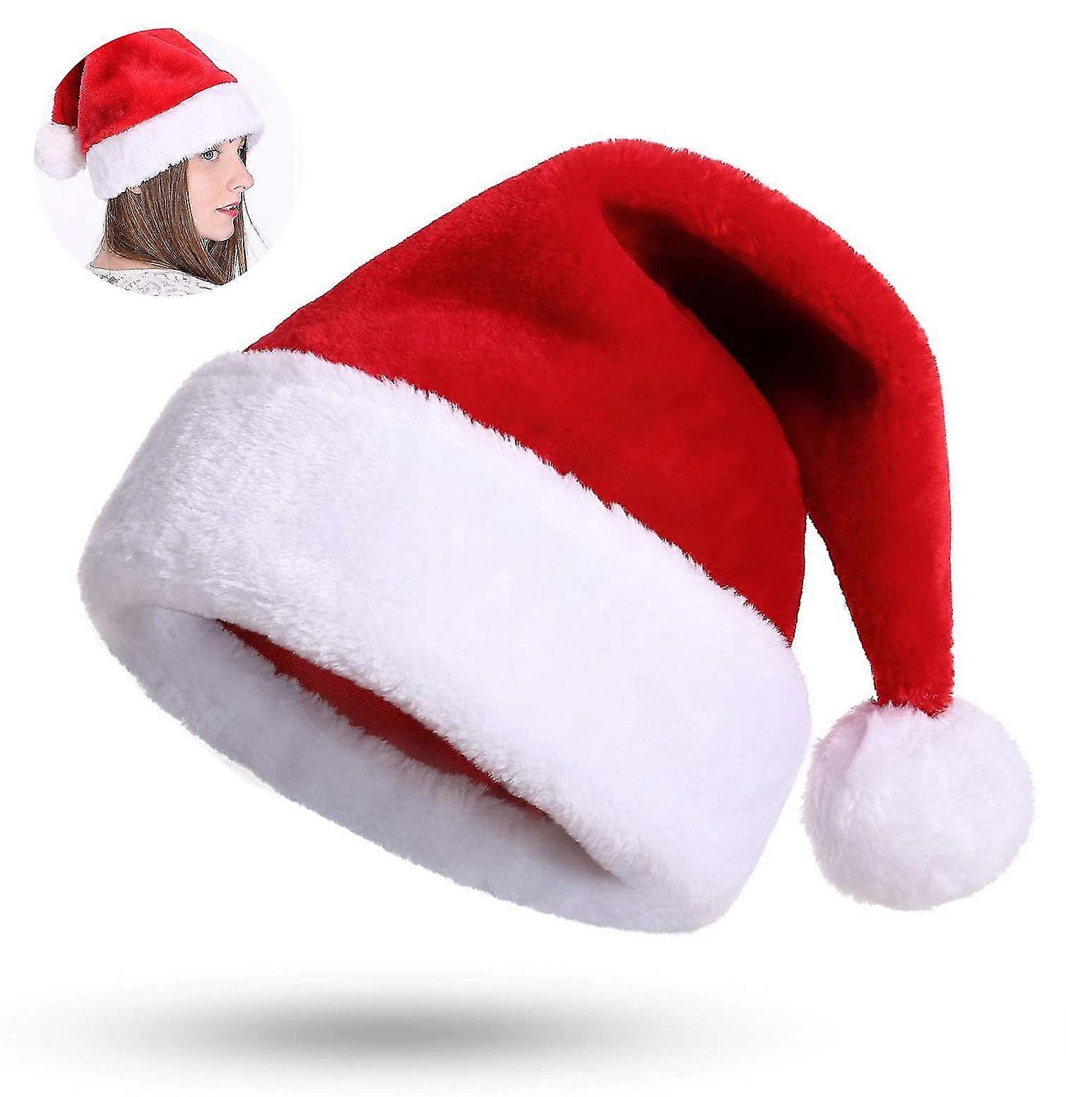 Santa Hat Santa Hat Plush Edge Christmas Party Red Santa Hat Nikolaus Thick Fur Edge Made Of Plush Cuddly Soft Comfortable For Adults By