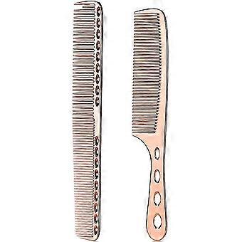 Stainless Steel Hair Combs Anti Static Styling Comb Hairdressing Barbers Combs (rose Gold)2pcs)