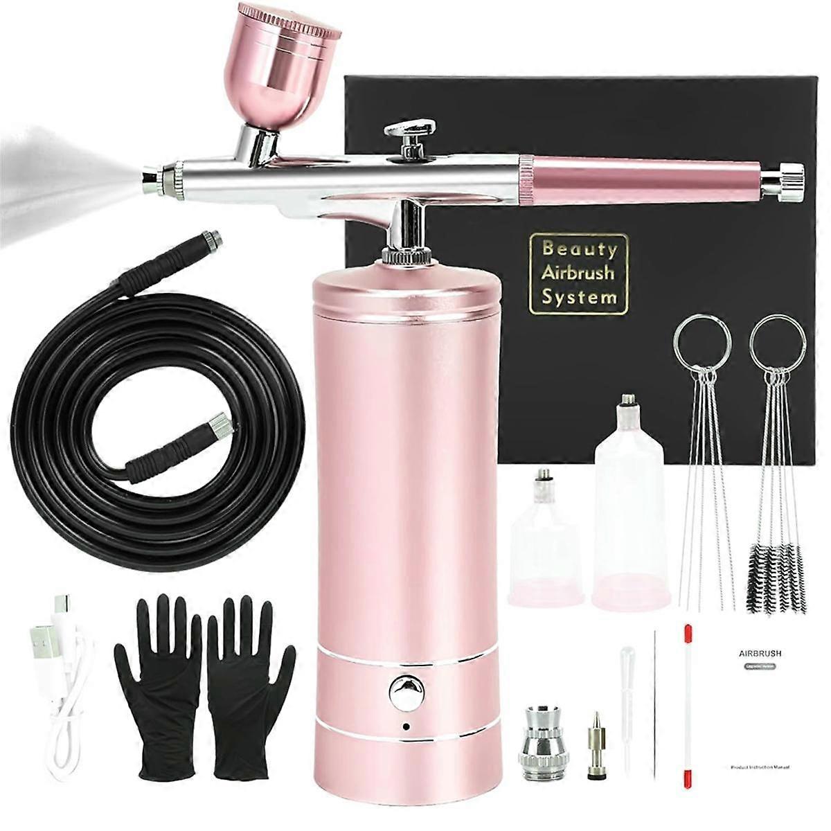 Upgraded Airbrush Set with Air Compressor Cordless Automatic Airbrush Set Handheld Rechargeable AirBrush for Makeup C