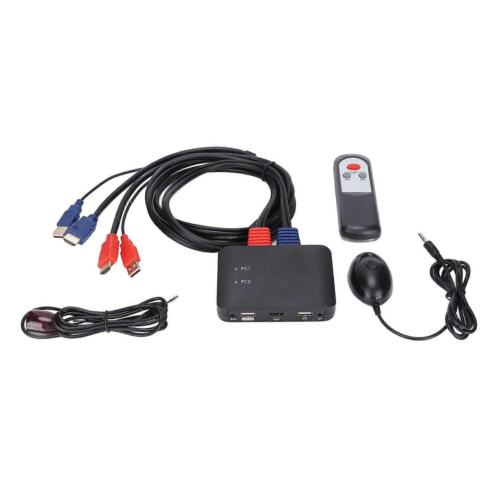 AY86 2 Port USB KVM Switch 4k At 60Hz KVM Switch Splitter for 2 Computers Shared Keyboard and Mouse and 1 Dp Monitor NO.6110