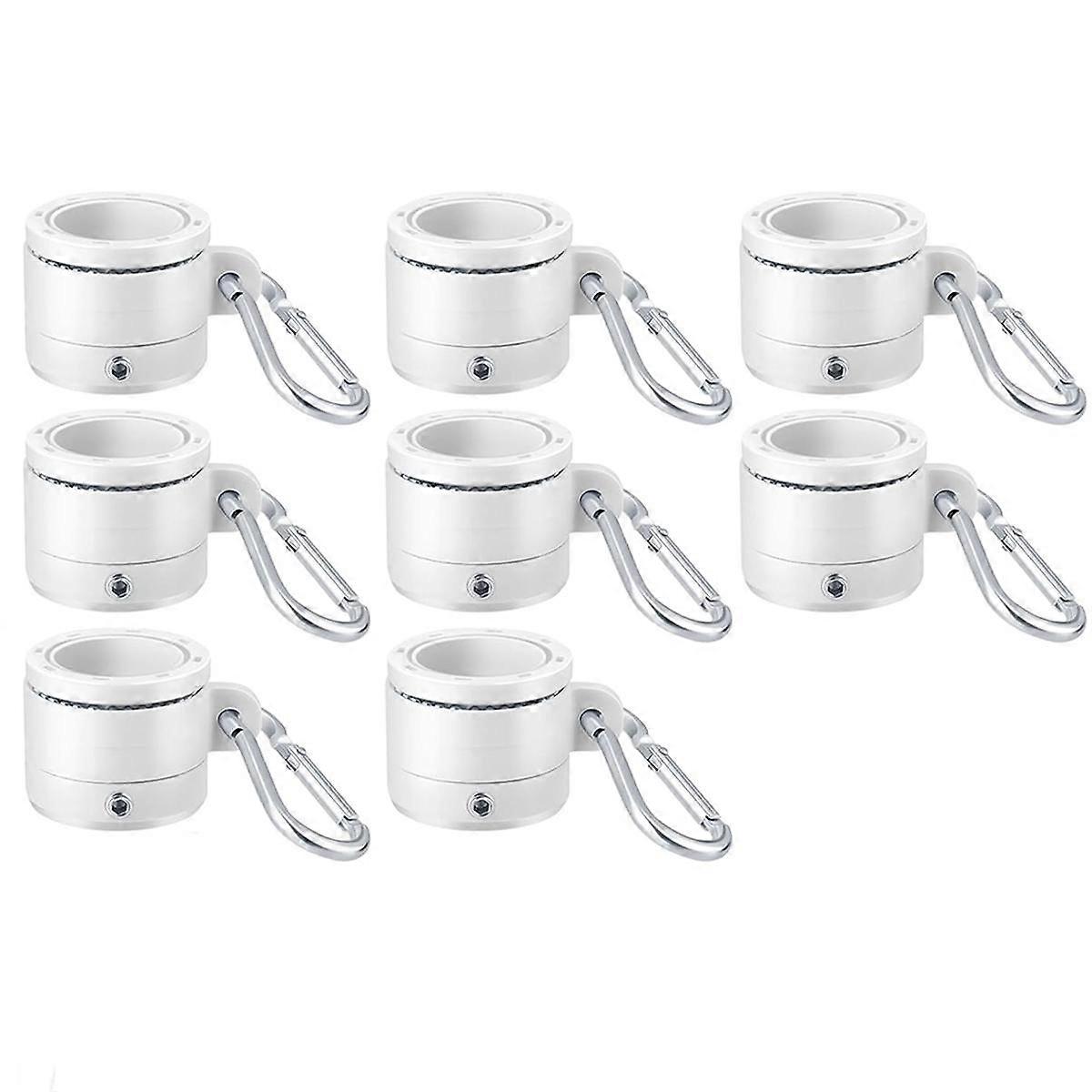 8Pcs Plastic Flag Pole Rings with Bearings 360 Degree Rotating Anti Wrap Flag Mounting Ring for 0.7