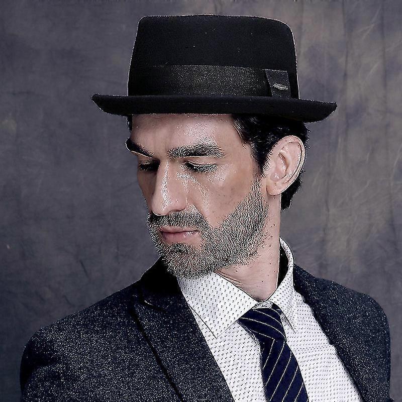 DASMARCA Lana di Lana sentito Il Cappello di Porkpie di Brim