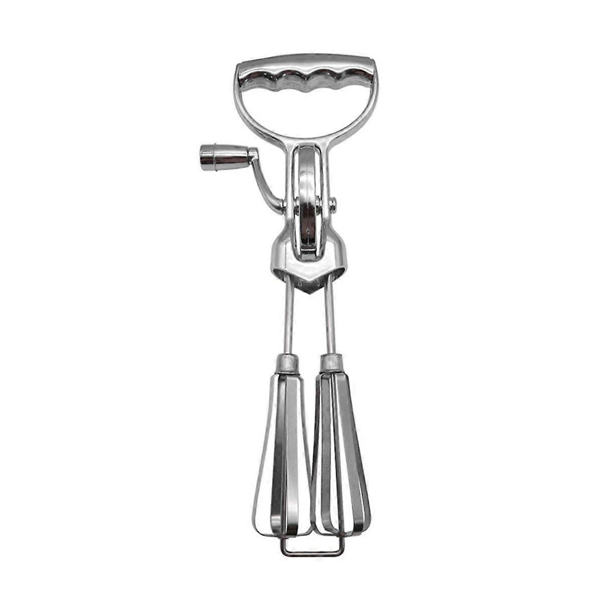 Hand Crank ,Handheld Double Head Stainless Steel Rotary Hand Whip Whisk