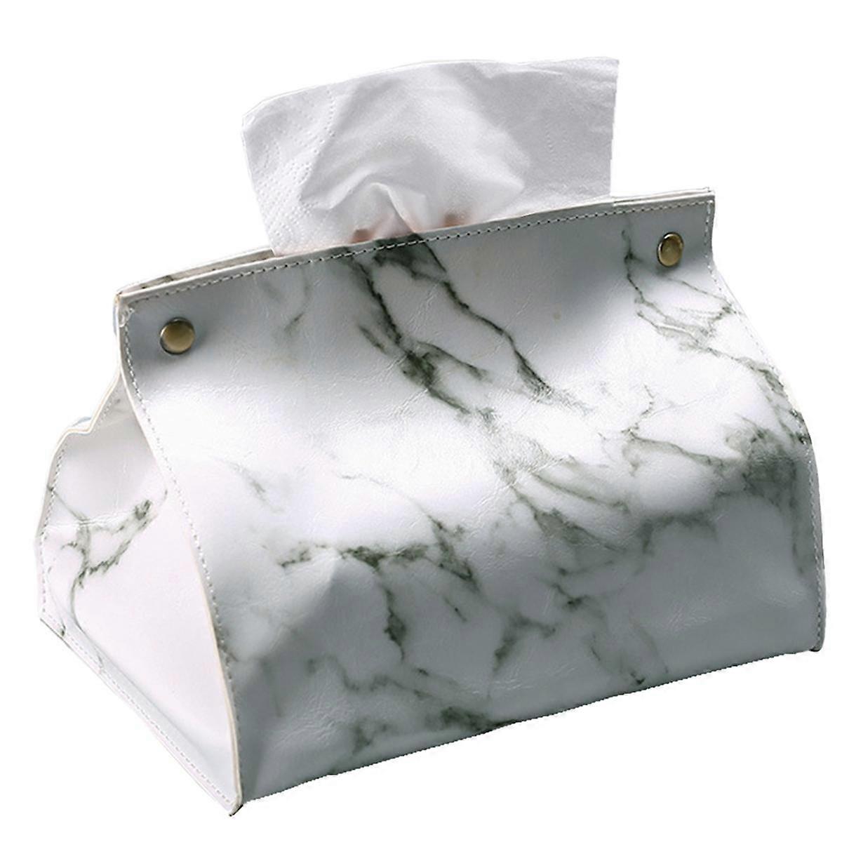 PVC Leather Marble Pattern Tissue Case Box, Container, Napkin Holder, Paper Bag, Cosmetic Box, Pouc