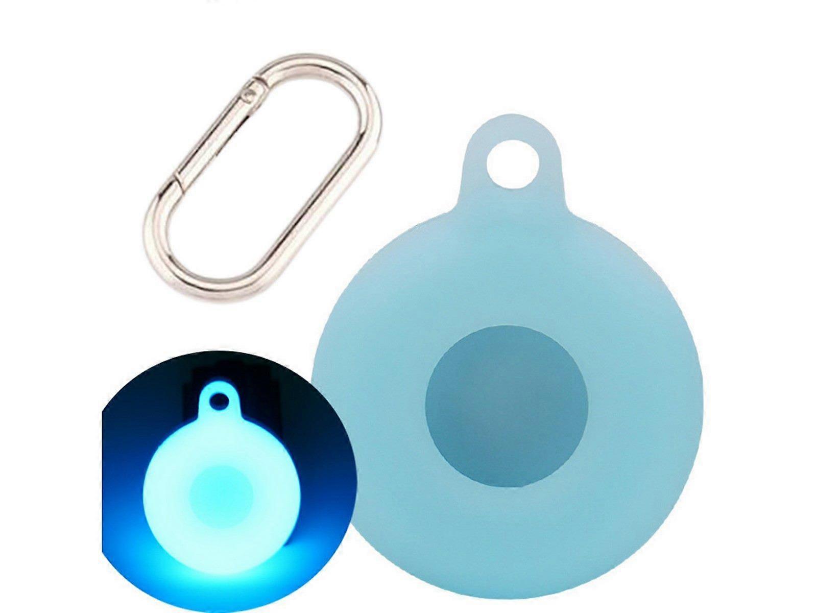 2PCS Blue Luminous Case Glow In Dark Tracker Protector Cover Key Chain For AirTag