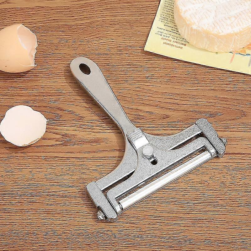 Cheese Cutter, Silver Stainless Steel Cheese Slicer, Variable Cutting Thickness Cheese Slicer, Cheese Slicer, for Cheese and Butter, Soft to Semi-har